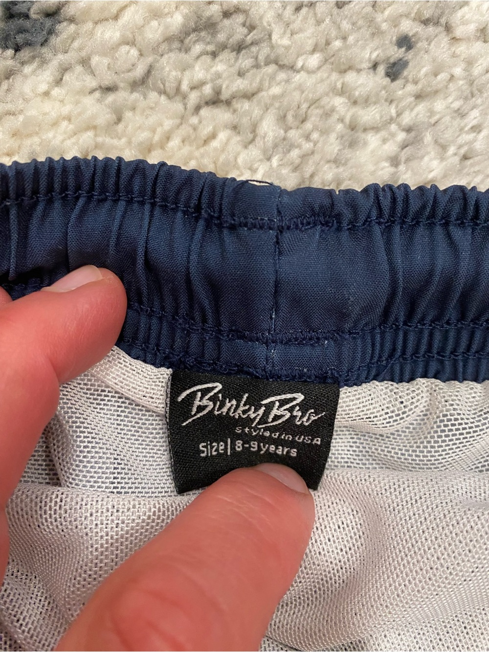 Binkybro Navy Kids Swim Shorts with Drawstring - Picture 2 of 2